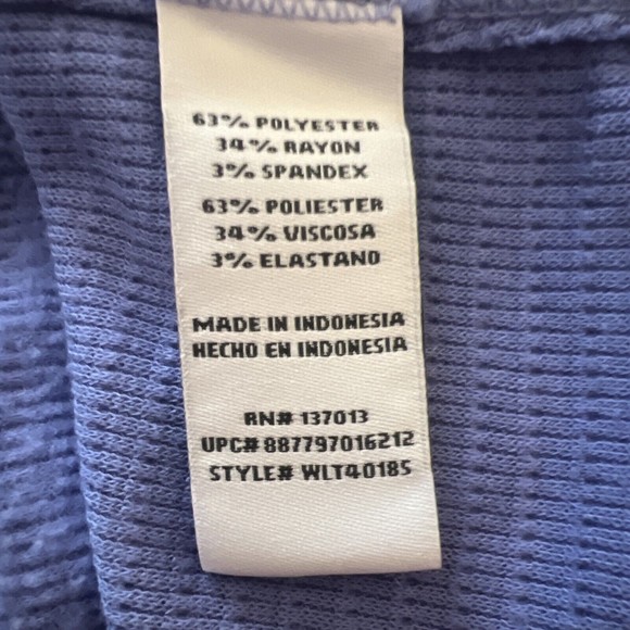 Wildfox Women’s Haley Thermal Top Blue Brushed Long Sleeved V-Neck Size XXL - Picture 7 of 8